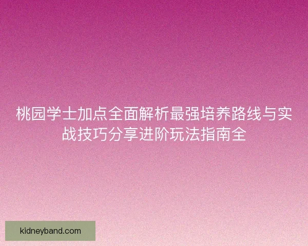桃园学士加点全面解析最强培养路线与实战技巧分享进阶玩法指南全